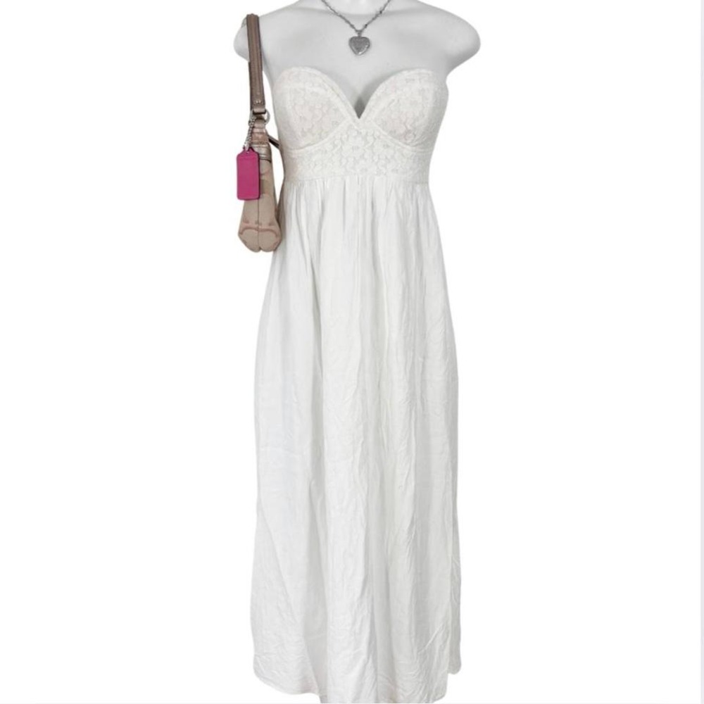 Loving Things White‎ Strapless Maxi Dress – Size 8
